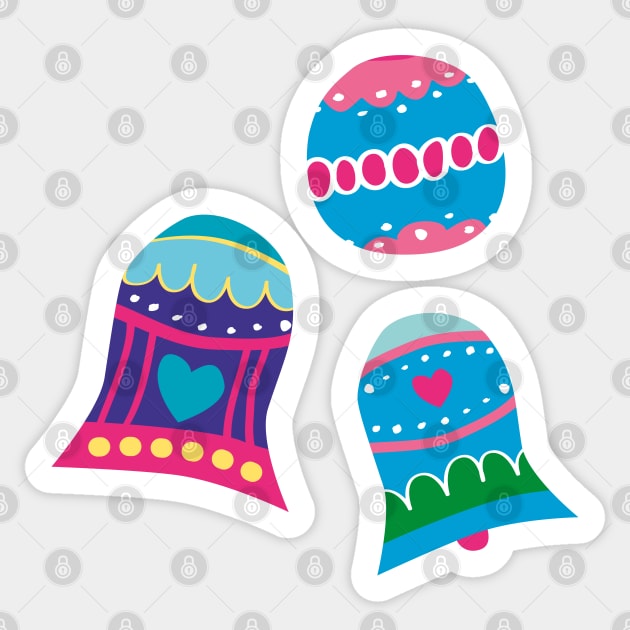 Christmas colorful ball ornaments Sticker by marufemia